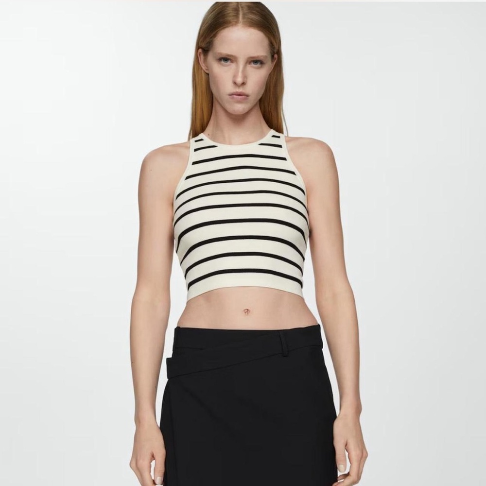 Knit stripes crop top great quality xs s size mini